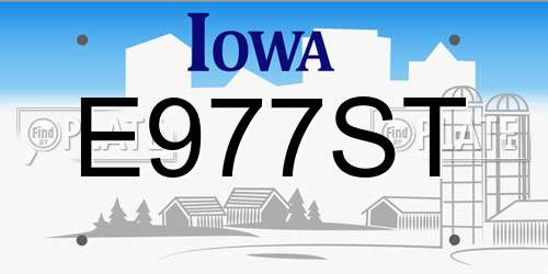 E977ST Iowa License Plate