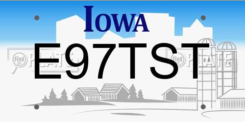 E97TST Iowa License Plate