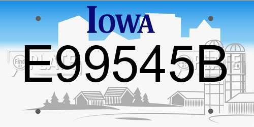 E99545B Iowa License Plate