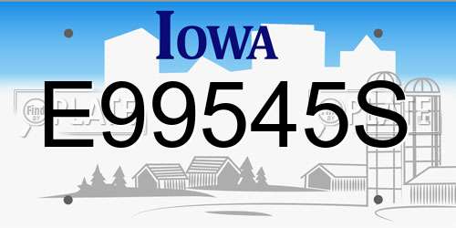 E99545S Iowa License Plate