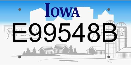 E99548B Iowa License Plate
