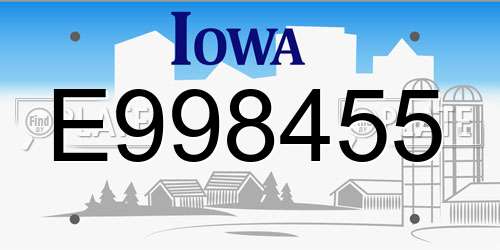 E998455 Iowa License Plate