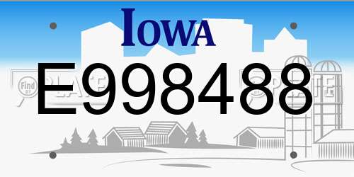 E998488 Iowa License Plate