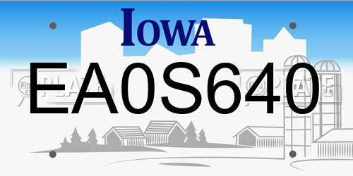 EA0S640 Iowa License Plate