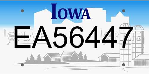 EA56447 Iowa License Plate