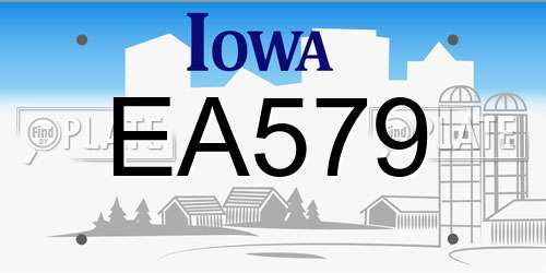 EA579 Iowa License Plate