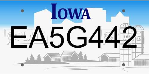 EA5G442 Iowa License Plate