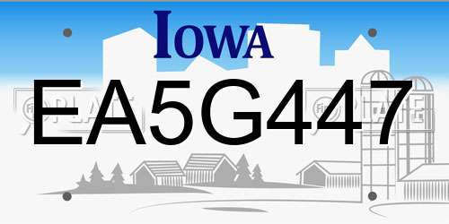 EA5G447 Iowa License Plate
