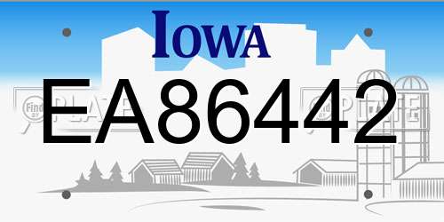 EA86442 Iowa License Plate