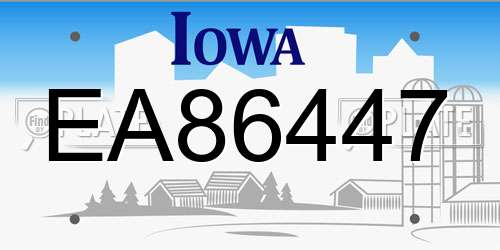EA86447 Iowa License Plate