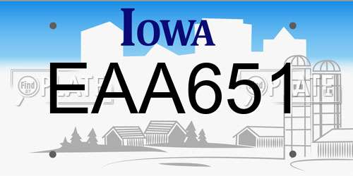 EAA651 Iowa License Plate