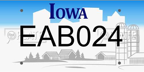 EAB024 Iowa License Plate