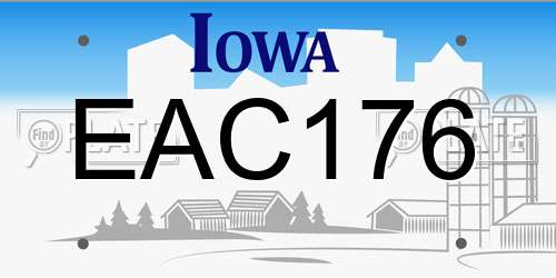 EAC176 Iowa License Plate