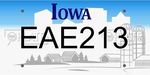 EAE213 Iowa License Plate