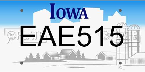 EAE515 Iowa License Plate