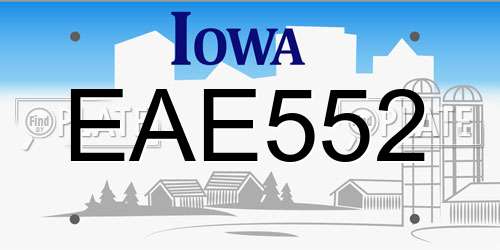 EAE552 Iowa License Plate
