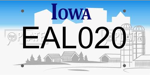 EAL020 Iowa License Plate