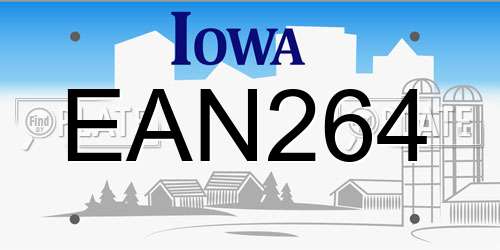 EAN264 Iowa License Plate