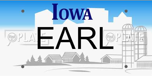 EARL Iowa License Plate