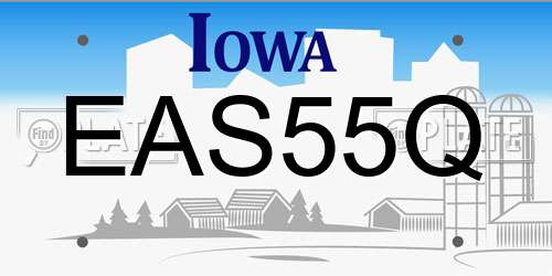 EAS55Q Iowa License Plate