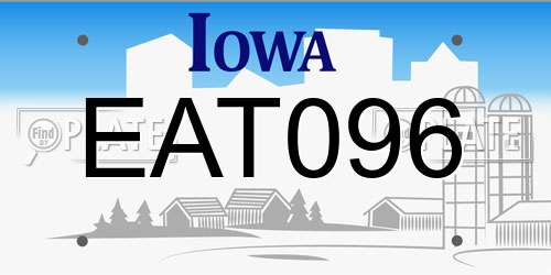 EAT096 Iowa License Plate