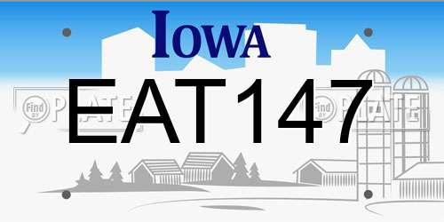 EAT147 Iowa License Plate
