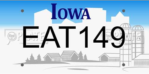 EAT149 Iowa License Plate