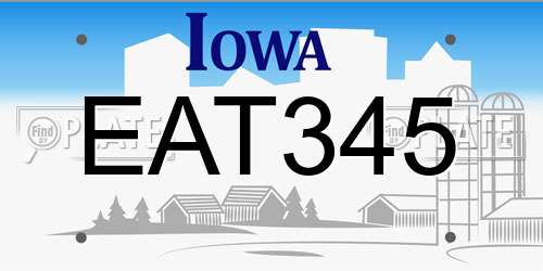 EAT345 Iowa License Plate