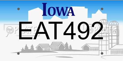 EAT492 Iowa License Plate