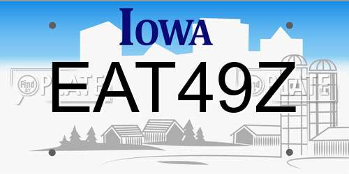 EAT49Z Iowa License Plate