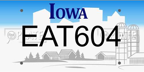 EAT604 Iowa License Plate
