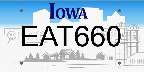 EAT660 Iowa License Plate