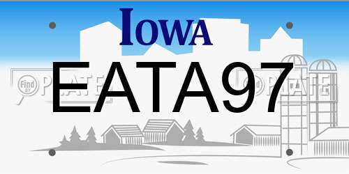 EATA97 Iowa License Plate