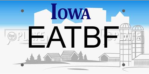 EATBF Iowa License Plate