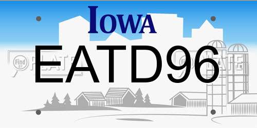 EATD96 Iowa License Plate