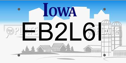 EB2L6I Iowa License Plate