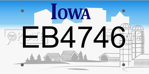 EB4746 Iowa License Plate