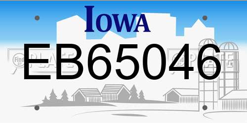 EB65046 Iowa License Plate