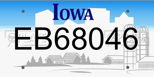 EB68046 Iowa License Plate