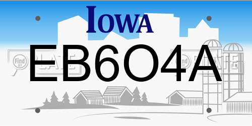 EB6O4A Iowa License Plate