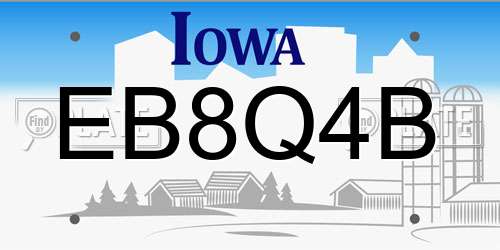 EB8Q4B Iowa License Plate