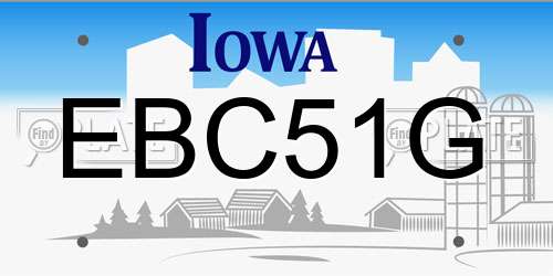 EBC51G Iowa License Plate