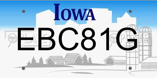 EBC81G Iowa License Plate
