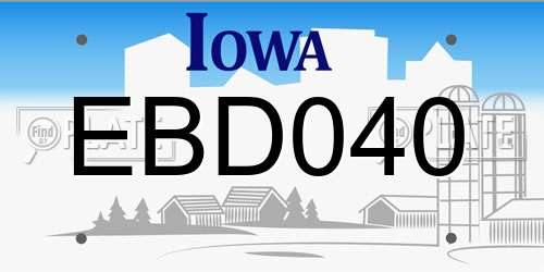 EBD040 Iowa License Plate