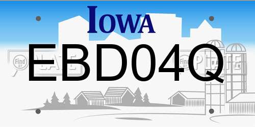 EBD04Q Iowa License Plate