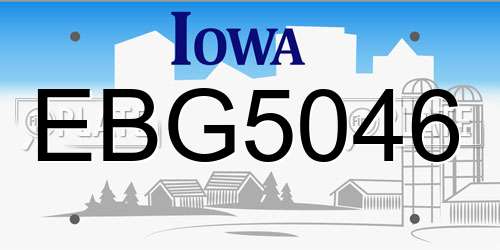 EBG5046 Iowa License Plate