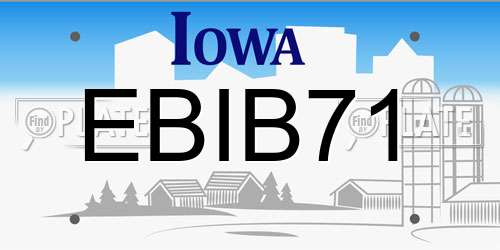 EBIB71 Iowa License Plate