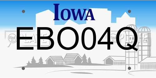 EBO04Q Iowa License Plate