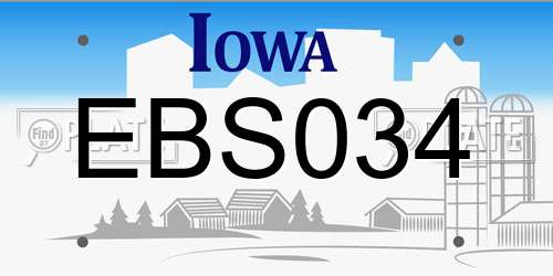 EBS034 Iowa License Plate