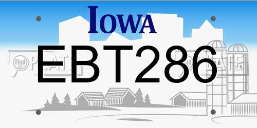 EBT286 Iowa License Plate